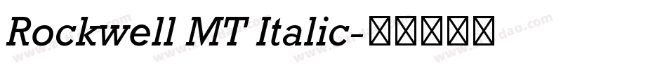 Rockwell MT Italic字体转换